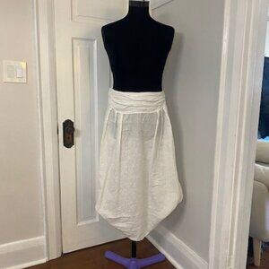 LUNGO L’ARNO 100% Linen Skirt White Balloon Italy Lagenlook
